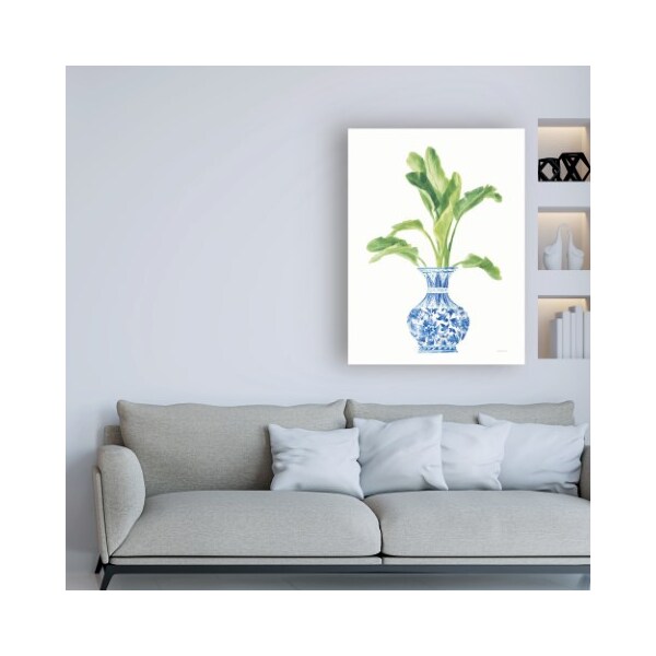 Trademark Fine Art Danhui Nai 'Palm Chinoiserie White I' Canvas Art, 14x19 - WAP12152-C1419GG