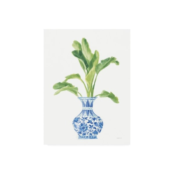 Trademark Fine Art Danhui Nai 'Palm Chinoiserie White I' Canvas Art, 14x19 - WAP12152-C1419GG