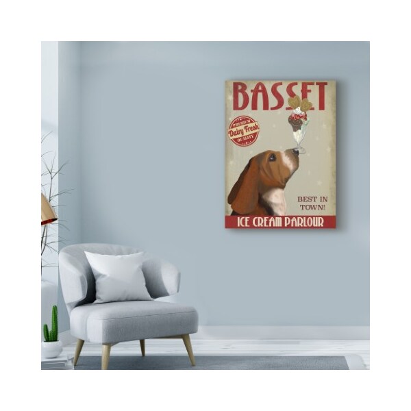 Trademark Fine Art Fab Funky 'Basset Hound Ice Cream' Canvas Art, 24x32 - WAG00577-C2432GG