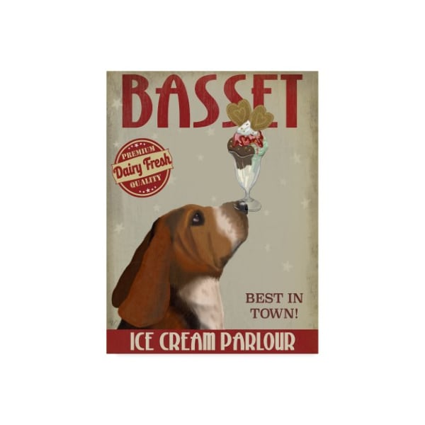Trademark Fine Art Fab Funky 'Basset Hound Ice Cream' Canvas Art, 24x32 - WAG00577-C2432GG