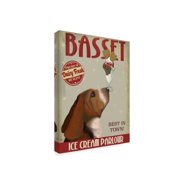 Trademark Fine Art Fab Funky 'Basset Hound Ice Cream' Canvas Art, 24x32 - WAG00577-C2432GG