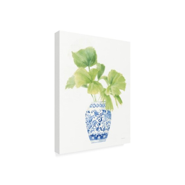 Trademark Fine Art Danhui Nai 'Palm Chinoiserie White IV' Canvas Art, 14x19 - WAP12155-C1419GG