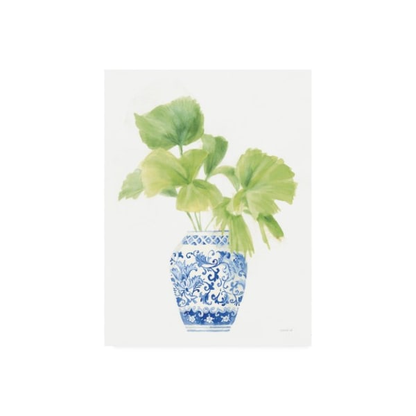 Trademark Fine Art Danhui Nai 'Palm Chinoiserie White IV' Canvas Art, 14x19 - WAP12155-C1419GG