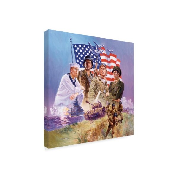 Trademark Fine Art Hal Frenck 'The Armed Forces' Canvas Art, 35x35 - ALI35497-C3535GG