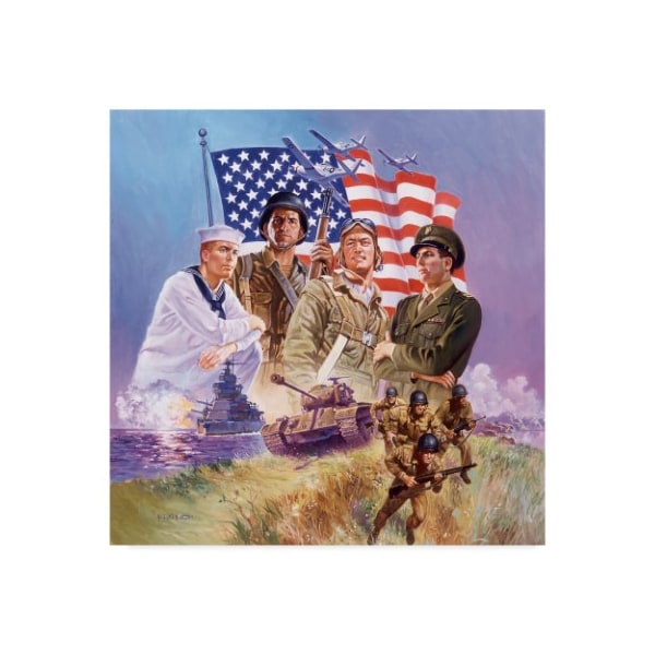 Trademark Fine Art Hal Frenck 'The Armed Forces' Canvas Art, 35x35 - ALI35497-C3535GG