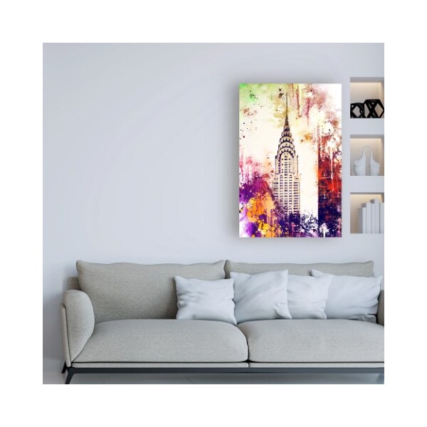Trademark Fine Art Philippe Hugonnard 'NYC Watercolor Collection - Chrysler Building' Canvas Art, 30x47 - PH01796-C3047GG