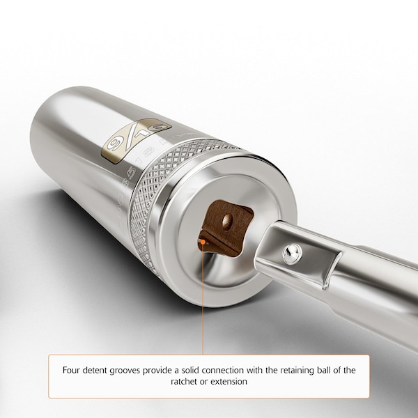Dynamic Tools 1/2" Drive 6 Point SAE, 1-1/8" Deep Length, Chrome Finish Socket - D016536