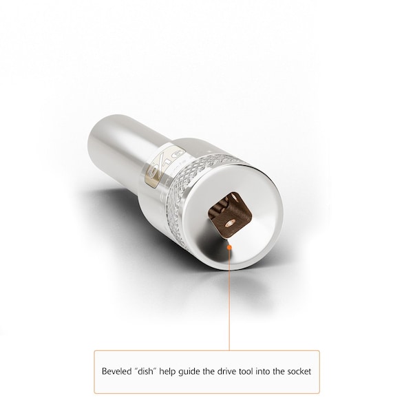 Dynamic Tools 1/2" Drive 6 Point SAE, 1-1/8" Deep Length, Chrome Finish Socket - D016536