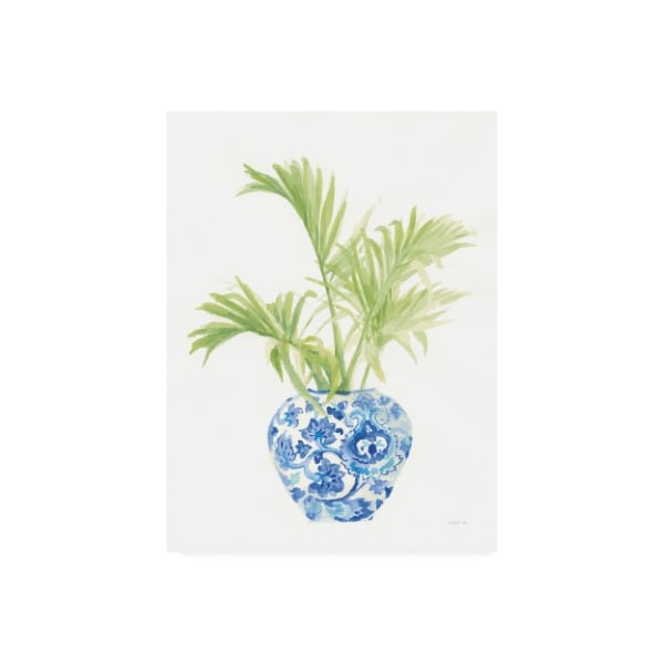 Trademark Fine Art Danhui Nai 'Palm Chinoiserie White II' Canvas Art, 14x19 - WAP12153-C1419GG