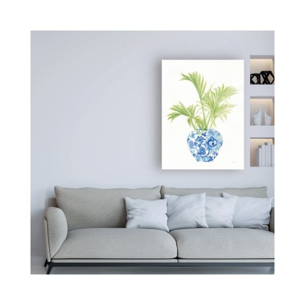 Trademark Fine Art Danhui Nai 'Palm Chinoiserie White II' Canvas Art, 14x19 - WAP12153-C1419GG