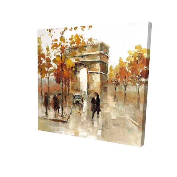 Begin Home Decor 32 x 32 in. Arc De Triomphe In Autumn-Print on Canvas - 2080-3232-CI7