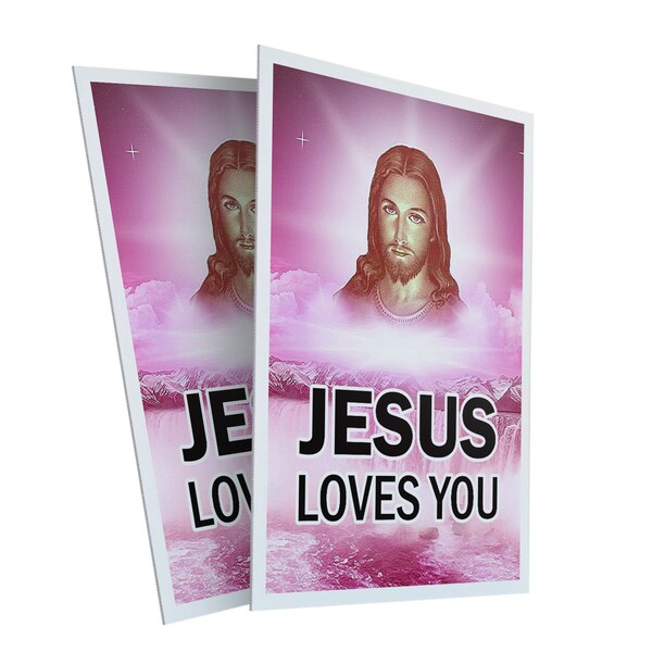 Signmission Jesus Loves You, Plastic Signs Only 24 Inch x 36 Inch, Corrugated Plastic, 2PK - CSB-2436-2PACK-JESUS LOVES YOU