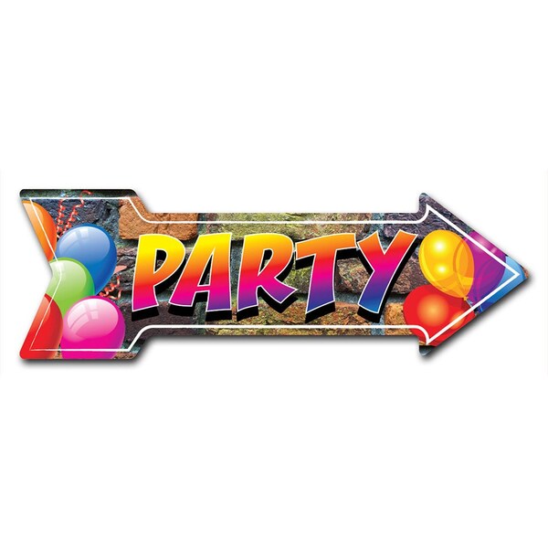 Signmission Party 3 Arrow Decal Funny Home Decor 18in Wide - D-A-999684