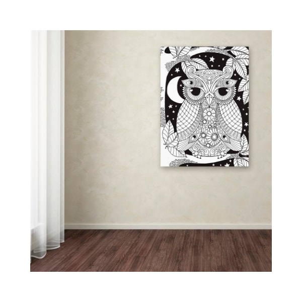 Trademark Fine Art Hello Angel 'Owl on a Branch' Canvas Art, 35x47 - ALI2839-C3547GG