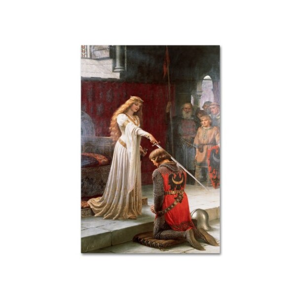Trademark Fine Art Edmund Leighton 'The Accolade' Canvas Art, 12x19 - ALI10028-C1219GG
