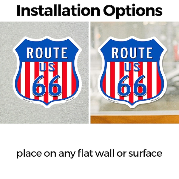 Signmission Route Us 66, 6 inch X 6 inch, Vinyl Decal, 5PK - SHI-D-5PACK-6-480