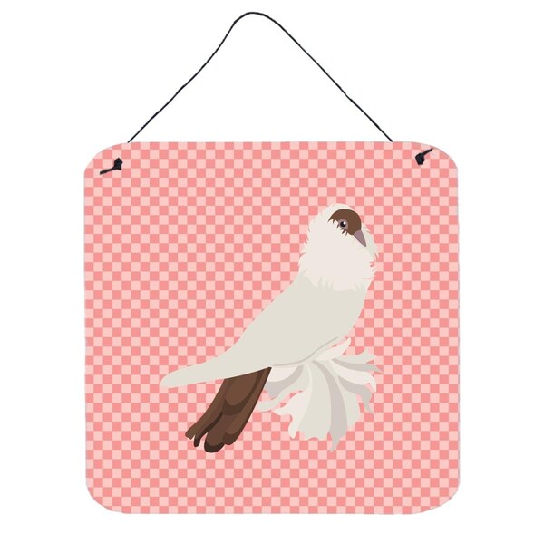Micasa German Helmet Pigeon Pink Check Wall or Door Hanging Prints6 x 6 in. - MI225955