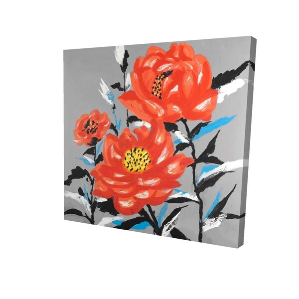 Begin Home Decor 12 x 12 in. Three Pink Flowers-Print on Canvas - 2080-1212-FL215