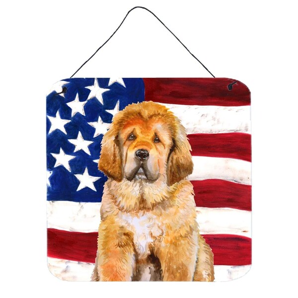 Jensendistributionservices Tibetan Mastiff Patriotic Wall or Door Hanging Prints - MI1711030