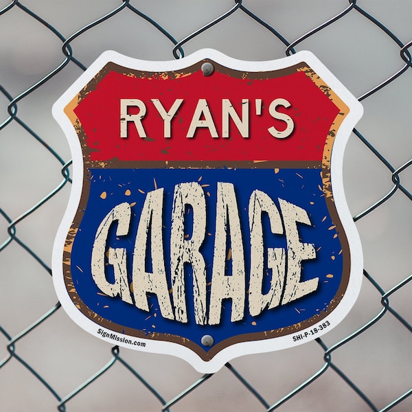 Signmission Ryan's Garage, 18 inch X 18 inch, Plastic Sign, 2PK - SHI-P-2PACK-18-383-RYAN