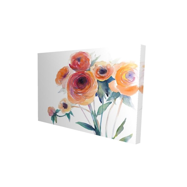 Begin Home Decor 12 x 18 in. Watercolor Flowers-Print on Canvas - 2080-1218-FL157