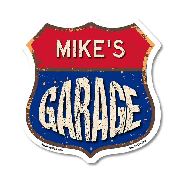 Signmission Mike's Garage, 18 Inch X 18 Inch, Plastic Sign - SHI-P-18-383-MIKE
