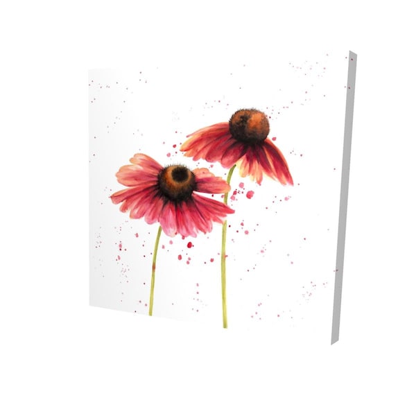 Begin Home Decor 12 x 12 in. Two Pink Daisies-Print on Canvas - 2080-1212-FL204