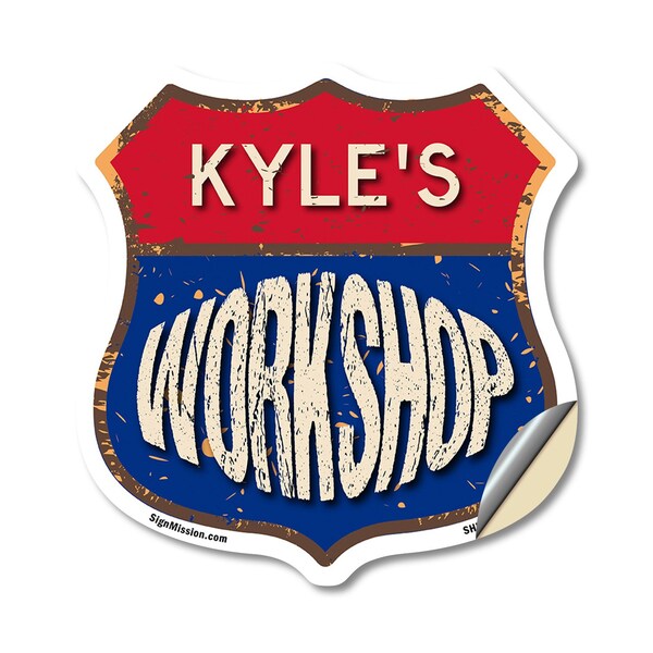 Signmission Kyle's Workshop, 12 Inch X 12 Inch, Vinyl Decal - SHI-D-12-489-KYLE