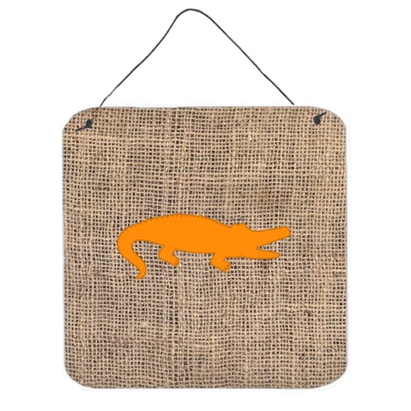 Jensendistributionservices Alligator Burlap And Orange Aluminium Metal Wall Or Door Hanging Prints - 6 x 6 In. - MI2088506