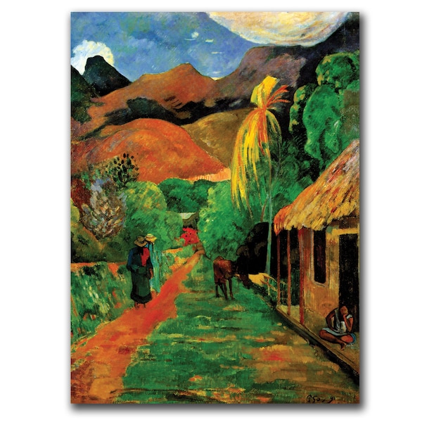 Trademark Fine Art Rue de Tahiti by Paul Gaughin - 14x19 Gallery Wrapped Art, 14x19 - M215-C1419GG
