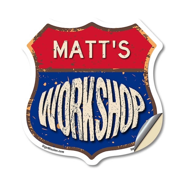 Signmission Matt's Workshop, 18 Inch X 18 Inch, Vinyl Decal - SHI-D-18-489-MATT