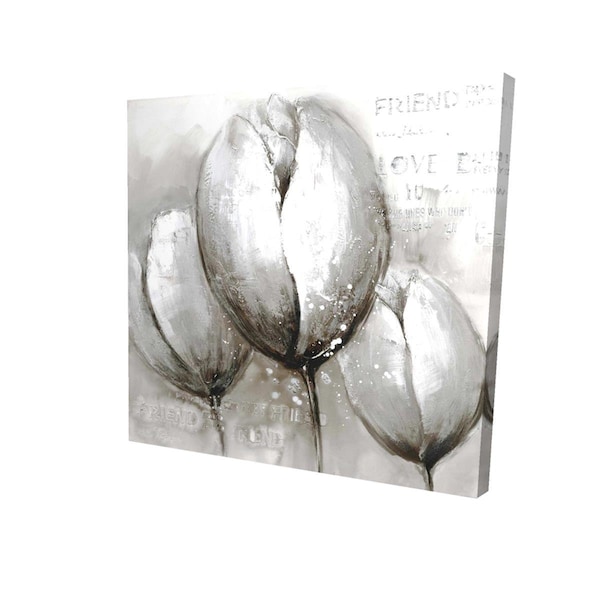 Begin Home Decor 32 x 32 in. Three White Tulips-Print on Canvas - 2080-3232-FL46-1