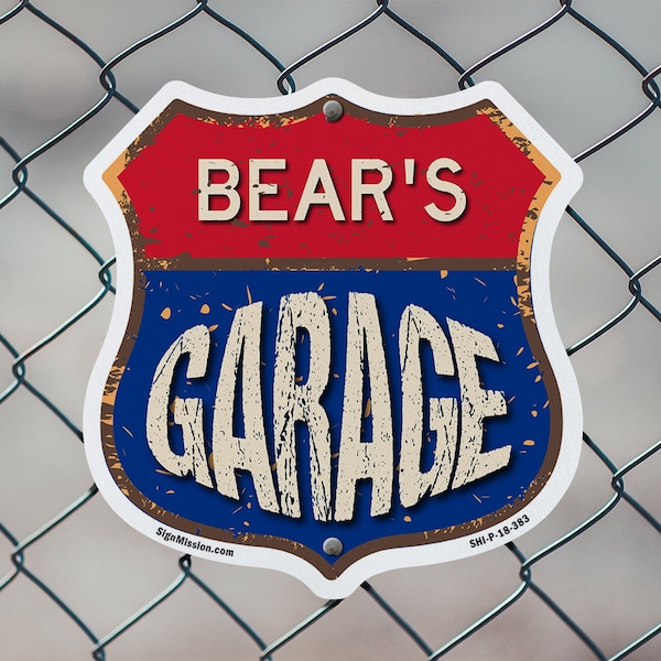 Signmission Bear's Garage, 12 inch X 12 inch, Aluminum Metal Sign, 2PK - SHI-A-2PACK-12-383-BEAR