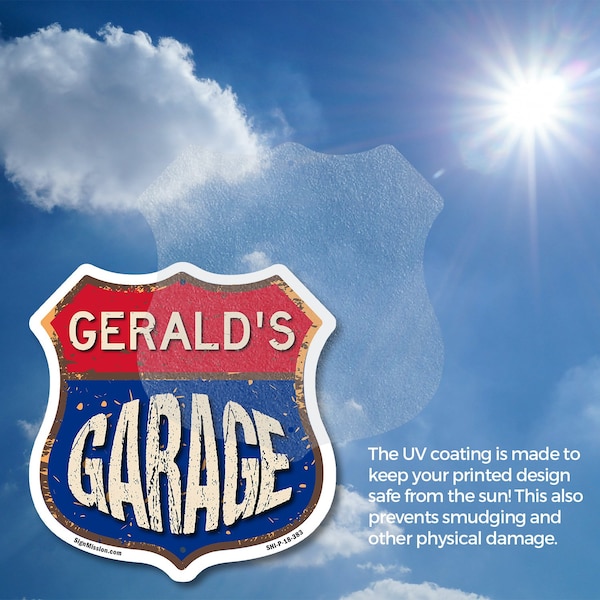 Signmission Gerald's Garage, 6 inch X 6 inch, Plastic Sign, 2PK - SHI-P-2PACK-6-383-GERALD