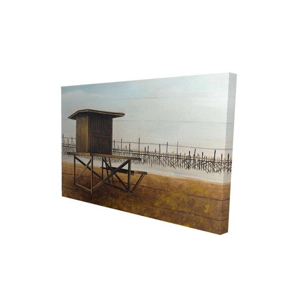 Begin Home Decor 12 x 18 in. Newport Beach Lifeguard Tower-Print on Canvas - 2080-1218-CO28