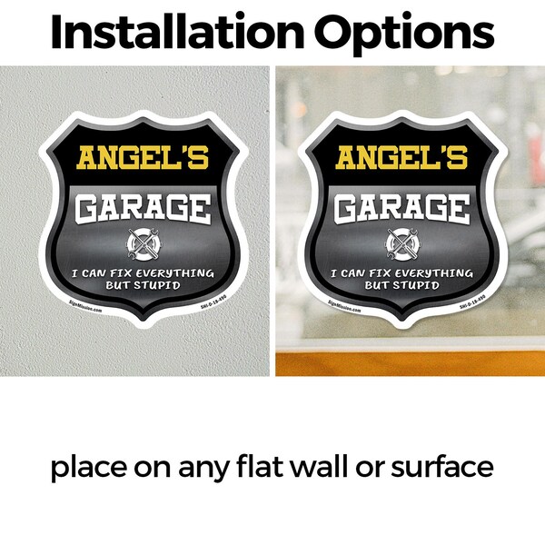 Signmission Angel's Garage I Can Fix Everything But Stupid, 6 inch X 6 inch, Vinyl Decal, 2PK - SHI-D-2PACK-6-490-ANGEL
