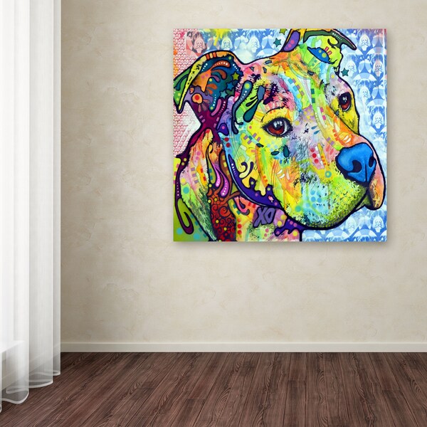 Trademark Fine Art Dean Russo 'Thoughtful Pitbull III' Canvas Art, 14x14 - ALI0262-C1414GG