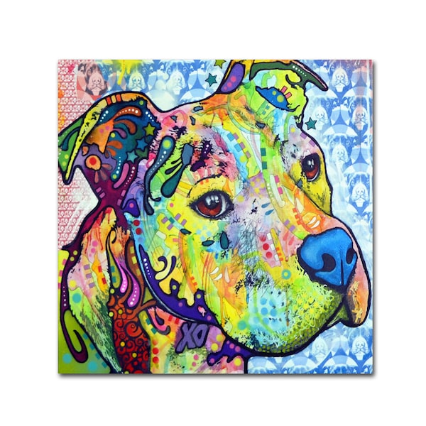 Trademark Fine Art Dean Russo 'Thoughtful Pitbull III' Canvas Art, 14x14 - ALI0262-C1414GG
