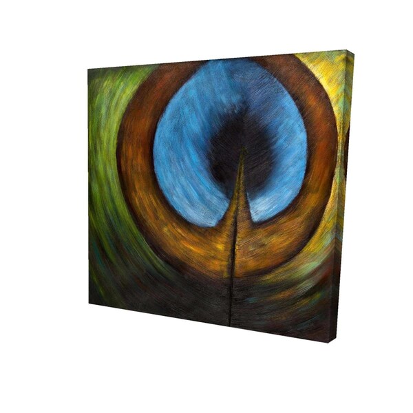 Begin Home Decor 12 x 12 in. Peacock Feather Center-Print on Canvas - 2080-1212-AN121