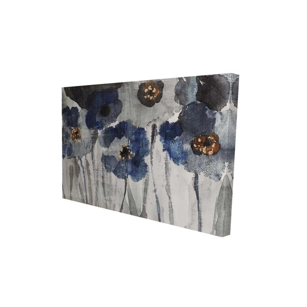 Fondo 20 x 30 in. Blue Blurry Flowers-Print on Canvas - FO2779146