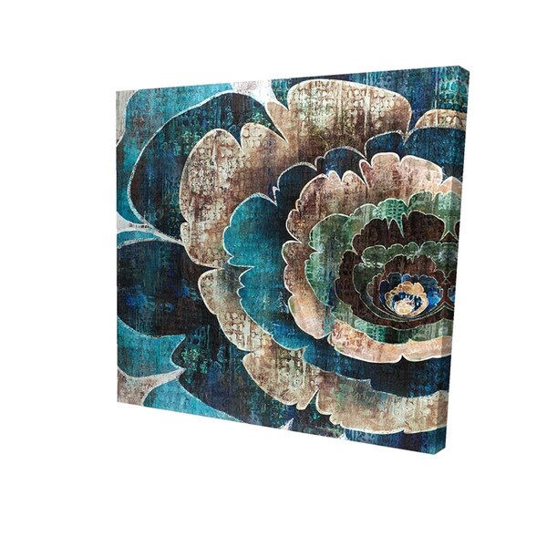 Begin Home Decor 12 x 12 in. Blue Flower Montage-Print on Canvas - 2080-1212-FL163