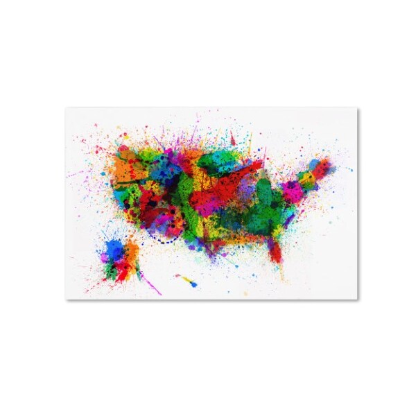 Trademark Fine Art Michael Tompsett 'US Paint Splashes' Canvas Art, 22x32 - MT0396-C2232GG