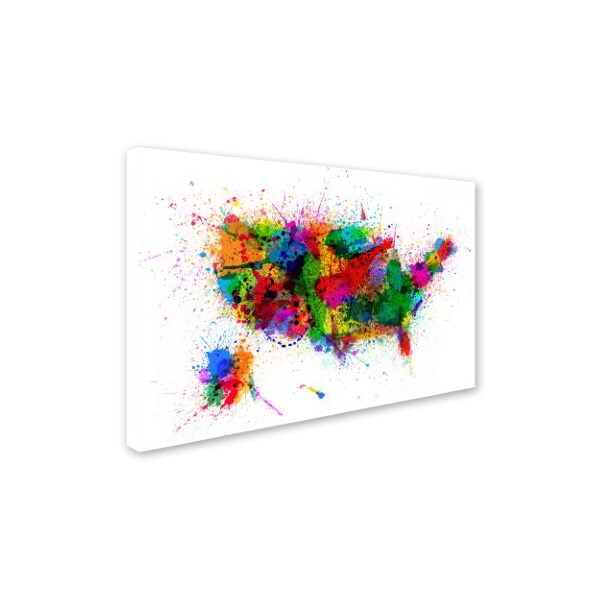 Trademark Fine Art Michael Tompsett 'US Paint Splashes' Canvas Art, 22x32 - MT0396-C2232GG