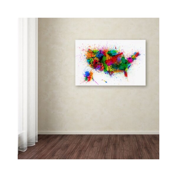 Trademark Fine Art Michael Tompsett 'US Paint Splashes' Canvas Art, 22x32 - MT0396-C2232GG