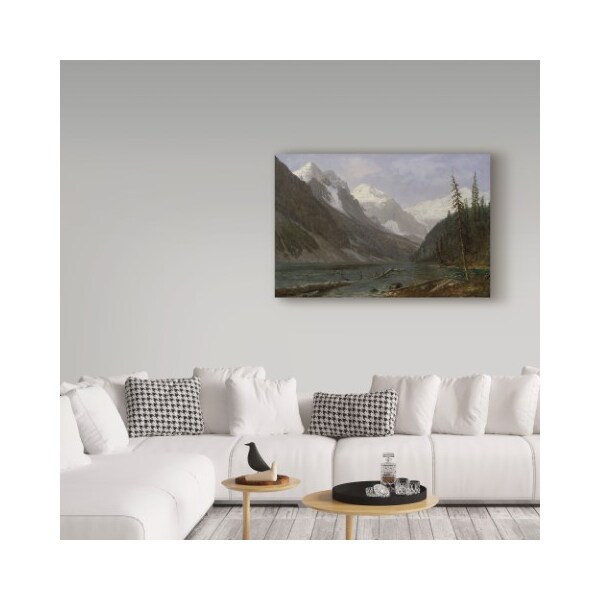 Trademark Fine Art Albert Bierstadt 'Canadian Rockies Lake Louise 1889 ' Canvas Art, 30x47 - BL01638-C3047GG