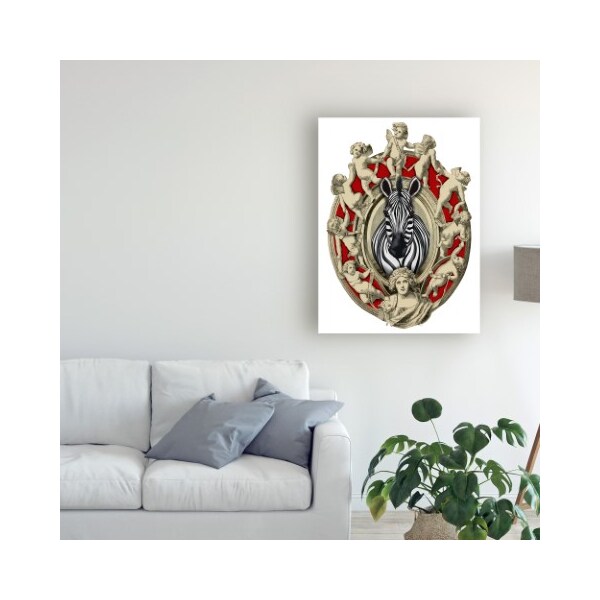 Trademark Fine Art Fab Funky 'Zebra Head Plaque' Canvas Art, 35x47 - WAG12840-C3547GG