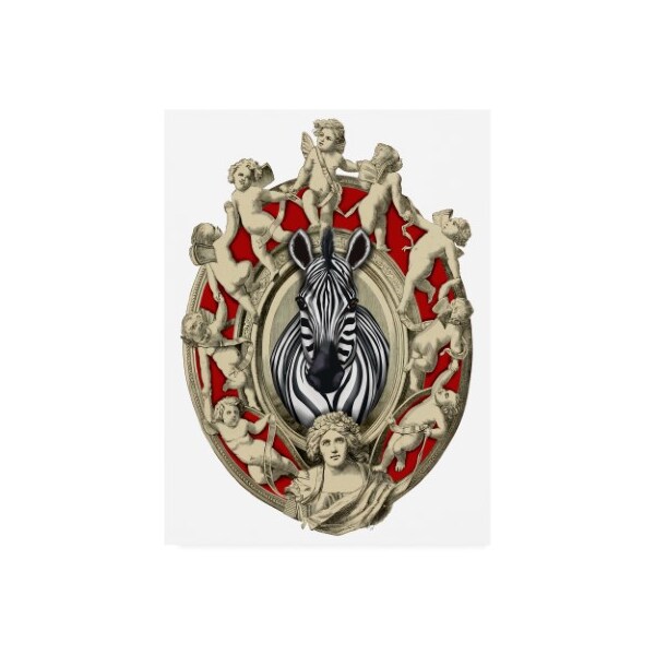 Trademark Fine Art Fab Funky 'Zebra Head Plaque' Canvas Art, 35x47 - WAG12840-C3547GG