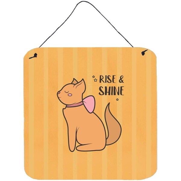 Carolines Treasures Nursery Rise & Shine Cat Wall or Door Hanging Prints - BB7473DS66