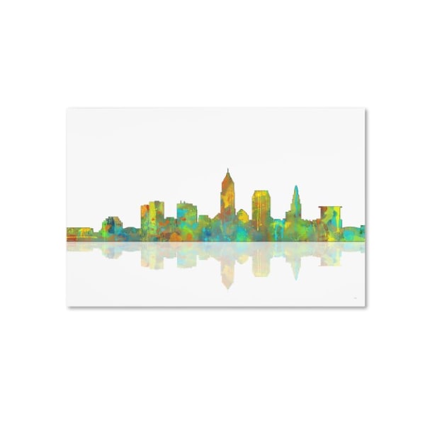 Trademark Fine Art Marlene Watson 'Cleveland Ohio Skyline' Canvas Art, 22x32 - MW0081-C2232GG