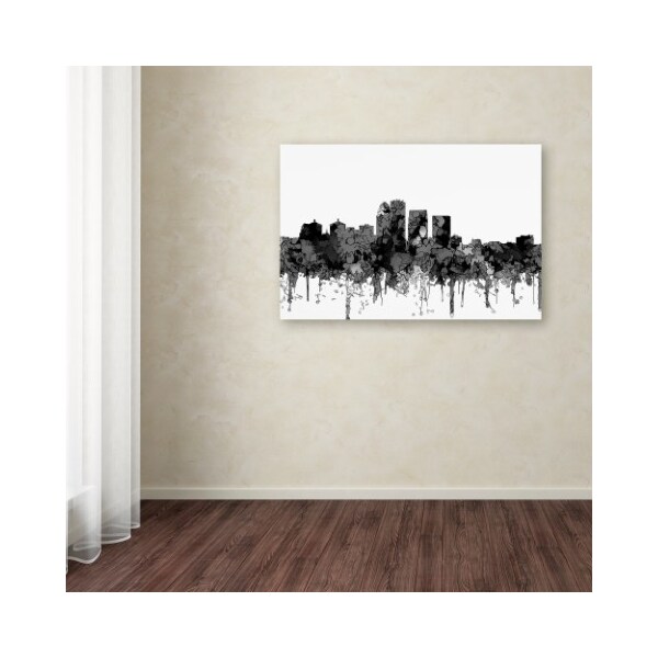 Trademark Fine Art Marlene Watson 'Louisville Kentucky Skyline BW' Canvas Art, 22x32 - MW00616-C2232GG